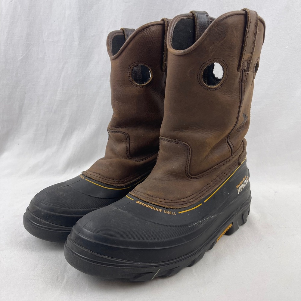 Georgia Boot MudDog2 Mens 11 Brown Leather Waterproof Shell Pull On Work Boots